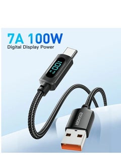ESSAGER Ultra-Durable High Speed Charging 100W 7A And Syncing Data Display screen USB to USB-C Cable  - Image 2