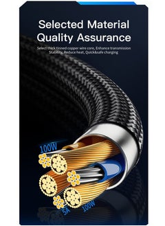 ESSAGER Ultra-Durable High Speed Charging 100W 7A And Syncing Data Display screen USB to USB-C Cable  - Image 3