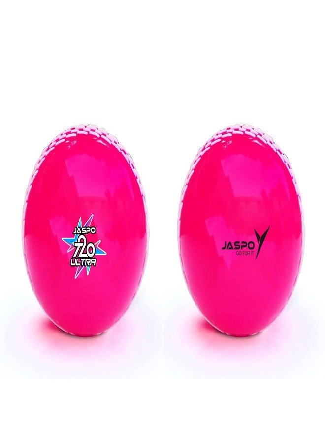 jaspo T-20 Ultra Practice Cricket Ball/Wind Balls (125-130 GMS) for - Indoor & Outdoor Street & Beach Cricket (Pack of 2) (Pink) - Image 1