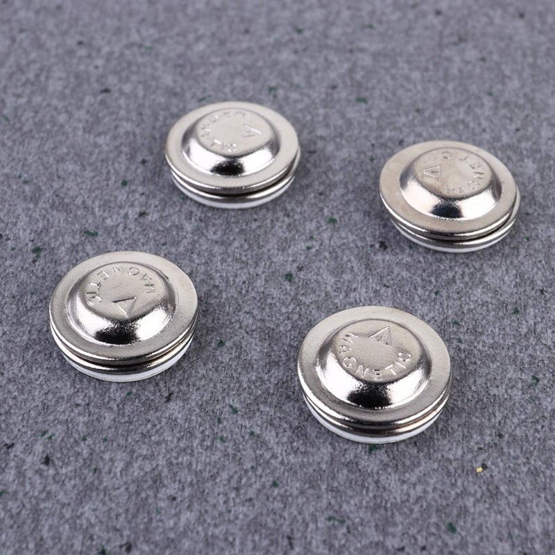comfrt 24PCS Magnetic Snap Button Round ID Name Badge Fastener Metal Lapel Pin Brooch Holder for DIY Craft Scarf Purses Bags Clothes Leather(20mm,Silver) - Image 4