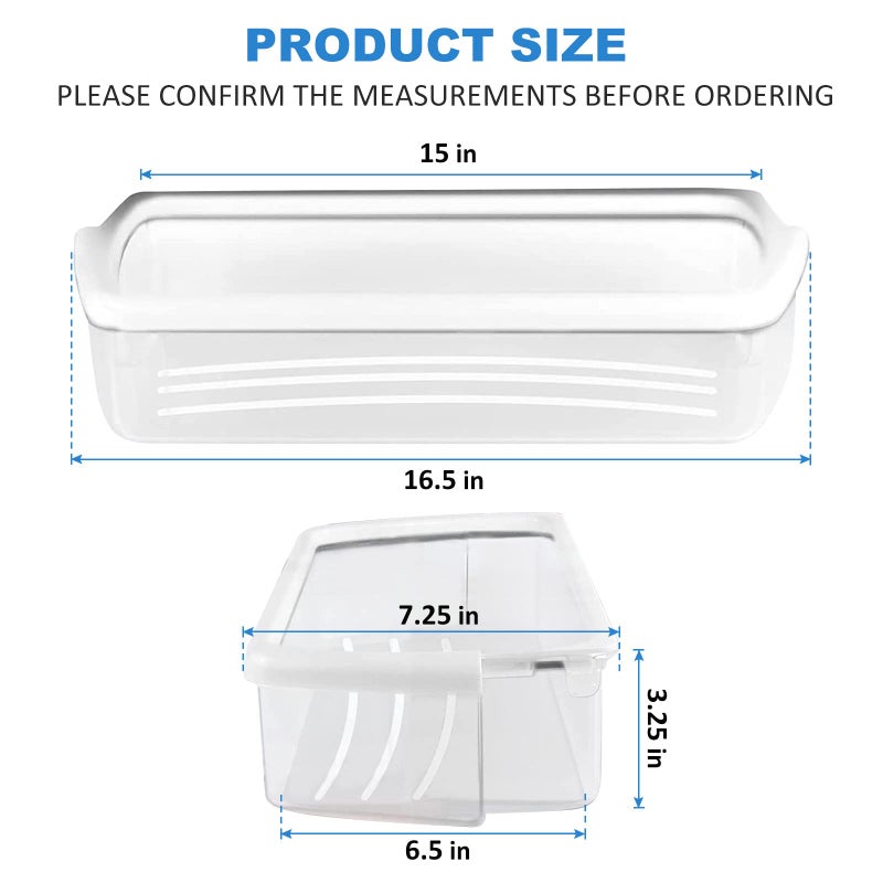 SENMEDO 2 PACK Upgraded W10321304 Refrigerator Door Shelf Replacement Compatible with Whirlpool Fridge Door Bin WRS325FDAM01 WRS325FDAM02 WRS325FDAM04 ED5FVGXWS07 - Replace WPW10321304 AP6019471 2179574 - Image 2