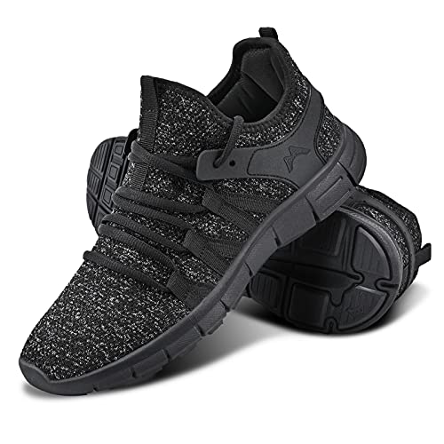 INZCOU Running Shoes Lightweight Tennis Shoes Breathable Mesh Walking Sneakers Starry Black 7women / 6men - Image 1