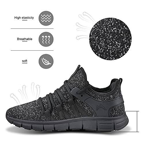 INZCOU Running Shoes Lightweight Tennis Shoes Breathable Mesh Walking Sneakers Starry Black 7women / 6men - Image 5