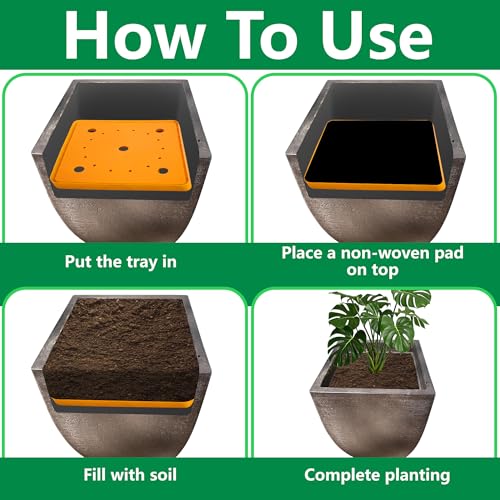 LFUTARI 2 Pack 13" Square Planter Insert, Reusable Large Plant Pots Insert with Liner, Plastic Planter Pot Fillers for Indoor and Outdoor 16''-19'' Plants Containers (Actual Size 13x13) - Image 5