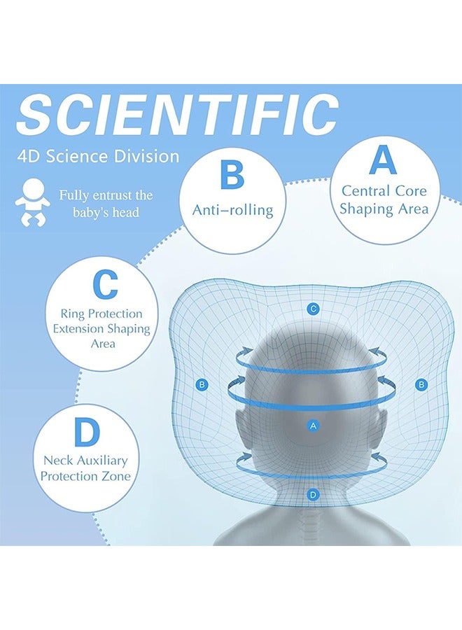 meayul Baby Head Shaping Pillow, Prevents Flat Head Syndrome, Soft Memory Foam Cushion with 100% Cotton Cover, Neck Support for Infants (0-12 Months), 2-Pack - Image 2