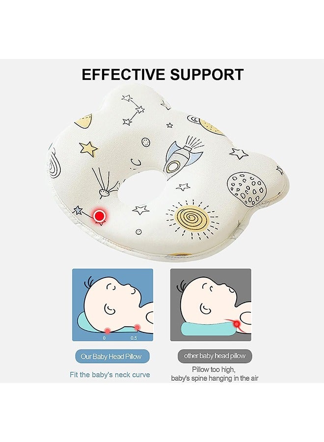 meayul Baby Head Shaping Pillow, Prevents Flat Head Syndrome, Soft Memory Foam Cushion with 100% Cotton Cover, Neck Support for Infants (0-12 Months), 2-Pack - Image 5
