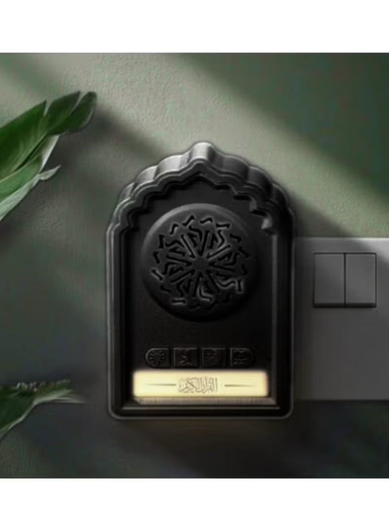 TIGER QB812 Holy Wall-Mounted Bluetooth Quran Speaker with Night Light – SQ669 Wireless Al-Quran Audio Speaker with 24-Hour Playback of Ruqyah, Zikir, Dua & Full Quran – Loop Function, Remote Control, 3-Pin Wall Plug – Islamic Wall Speaker for Home & Mosque (Black) - Image 4