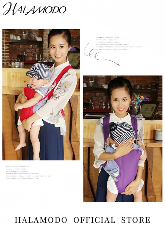 Halamodo 3-in-1 Baby Adjustable Carrier Suitable for Baby Hip Seat with Comfortable Head Support and Strap Design Red - Image 2