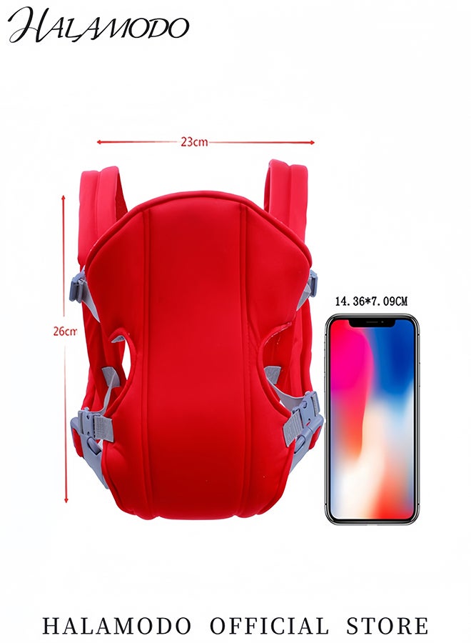 Halamodo 3-in-1 Baby Adjustable Carrier Suitable for Baby Hip Seat with Comfortable Head Support and Strap Design Red - Image 5