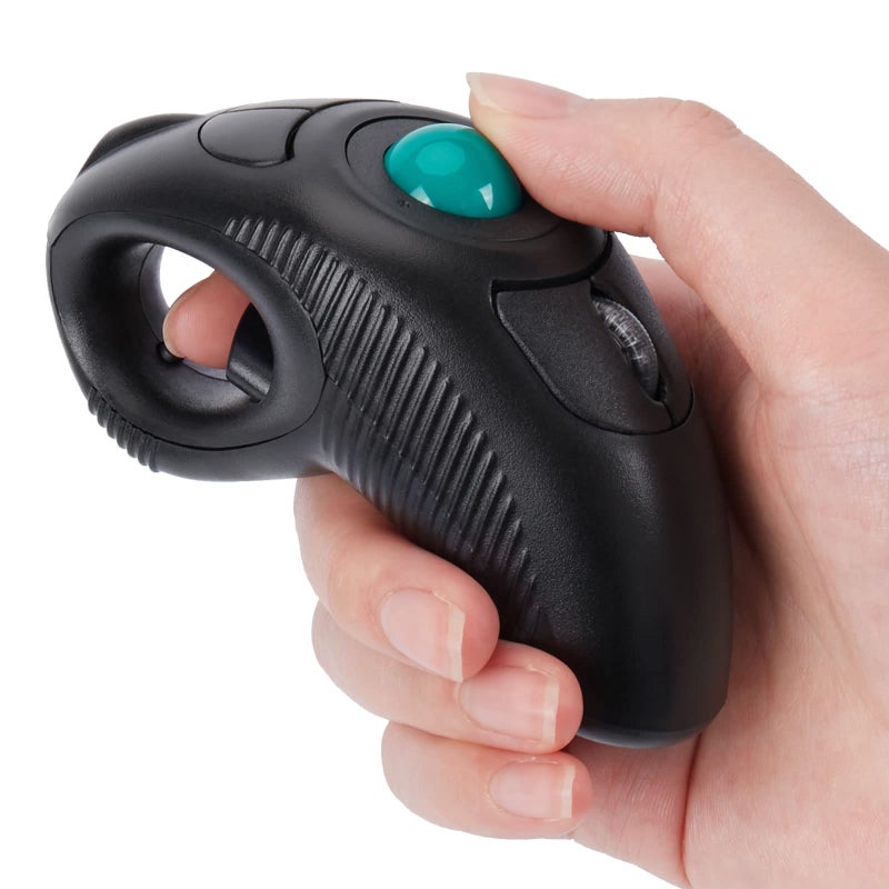 welspo Wireless USB Handheld Finger Trackball Mouse with Laser Pointer - Image 1
