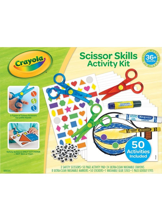Crayola Toddler Scissor Skills Activity Kit (3ct), Safety Scissors and Craft Supplies, Toddler Crafts, Gift for Kids, Ages 3+ - Image 1