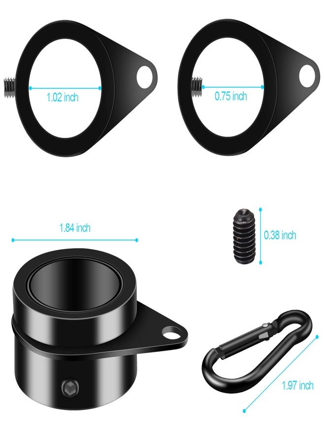 BONWIN 1" Black Flag Pole Rings, 2 Pcs Anti Wrap Aluminum Alloy Flag Pole Clip Swivels, 360° Rotating Flagpole Flag Mounting Ring Clips, Spinning Flag Pole Kit for 0.75-1.02" Diameter (1 Inch, Black) - Image 5