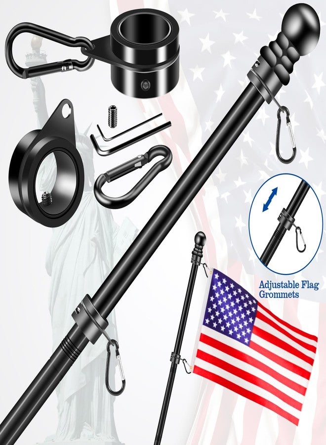 BONWIN 1" Black Flag Pole Rings, 2 Pcs Anti Wrap Aluminum Alloy Flag Pole Clip Swivels, 360° Rotating Flagpole Flag Mounting Ring Clips, Spinning Flag Pole Kit for 0.75-1.02" Diameter (1 Inch, Black) - Image 4