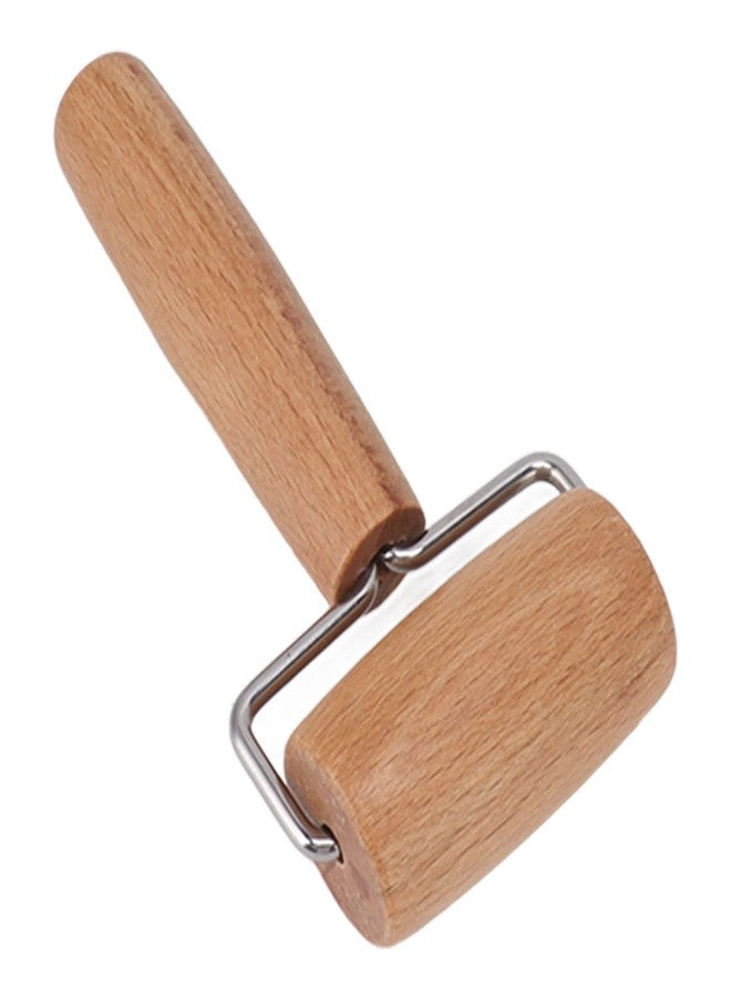 Luatoxry Small Rolling Pin, Wooden Pizza Dough Roller, Beech Pastry Roller with Stainless Steel Shaft, Versatile Pizza Roller Dough for Rolling Cookies, Dumplings, 5.1x2.8x1.2in - Image 1