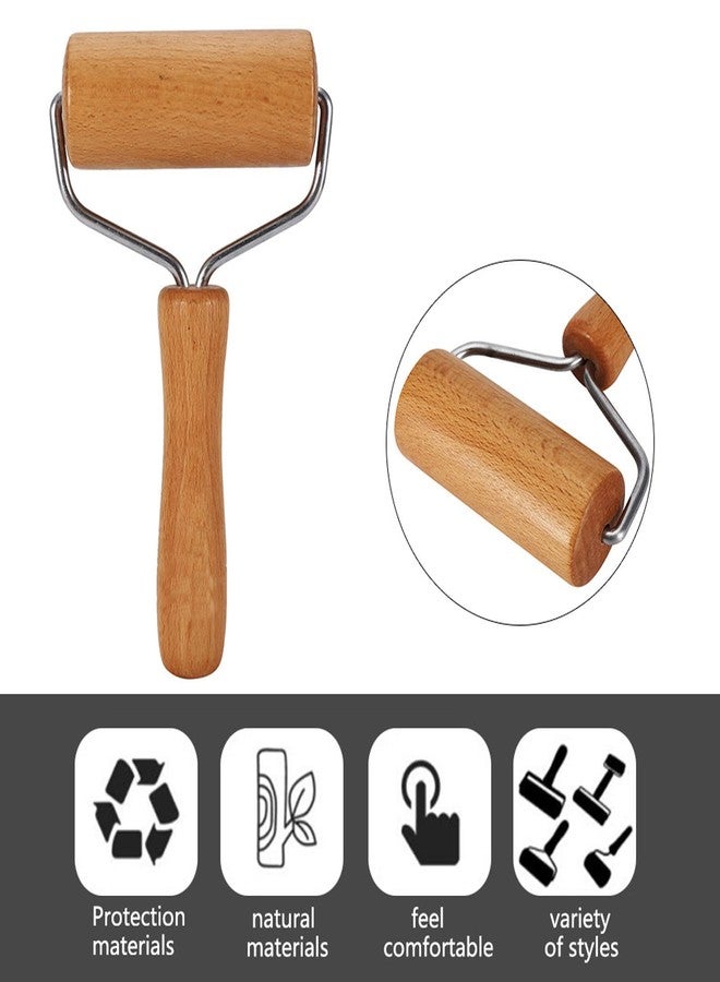 Luatoxry Small Rolling Pin, Wooden Pizza Dough Roller, Beech Pastry Roller with Stainless Steel Shaft, Versatile Pizza Roller Dough for Rolling Cookies, Dumplings, 5.1x2.8x1.2in - Image 5