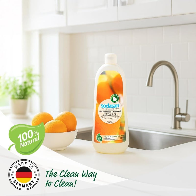 sodasan 100% Natural Dish Balm Orange And Hazel 1L - Image 2