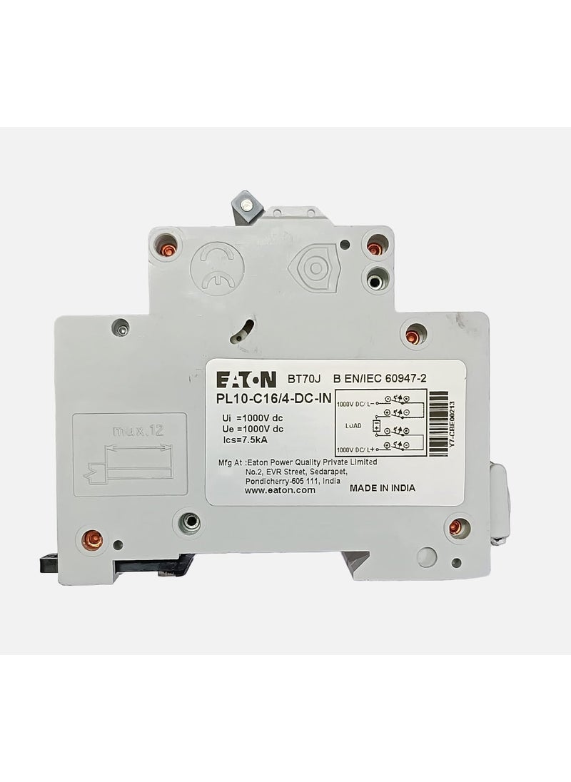 Generic EATON 16A 4P CCURVEDC MCB 10kA 1000V MINATURE CIRCUIT BREAKER  - Image 2