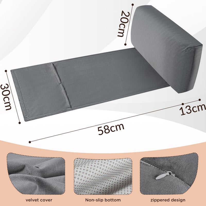 SofGlowly Head Recliner Pillow Adjustable Shredded Memory Foam Headrest Pillow for Recliners,Non-Slip Velvet Cushion for Pain Relief Neck Support Pillow for Travel Home Recliner Sofa Armchair with Zipper Cover - Image 3