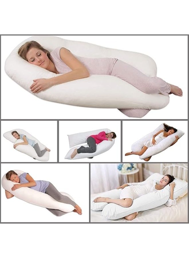 U-Shaped Full Body Pregnancy Pillow 9 Ft with Poly Cotton Cover, Maternity Support Pillow for Back, Legs, Hips and Comfortable Sleeping - Image 2