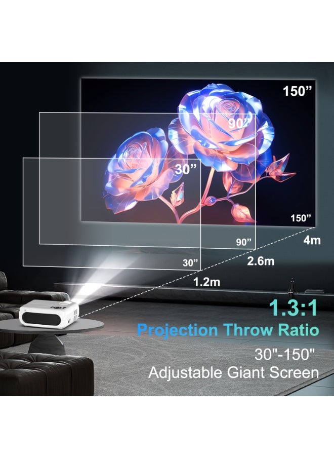 General - Smart Projector 4K Full HD Resolution 1080P Portable Android11 WiFi6 BT5.4 Auto 4-Point Keystone Correction - Image 1