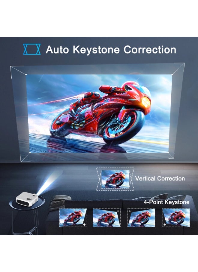 General - Smart Projector 4K Full HD Resolution 1080P Portable Android11 WiFi6 BT5.4 Auto 4-Point Keystone Correction - Image 1