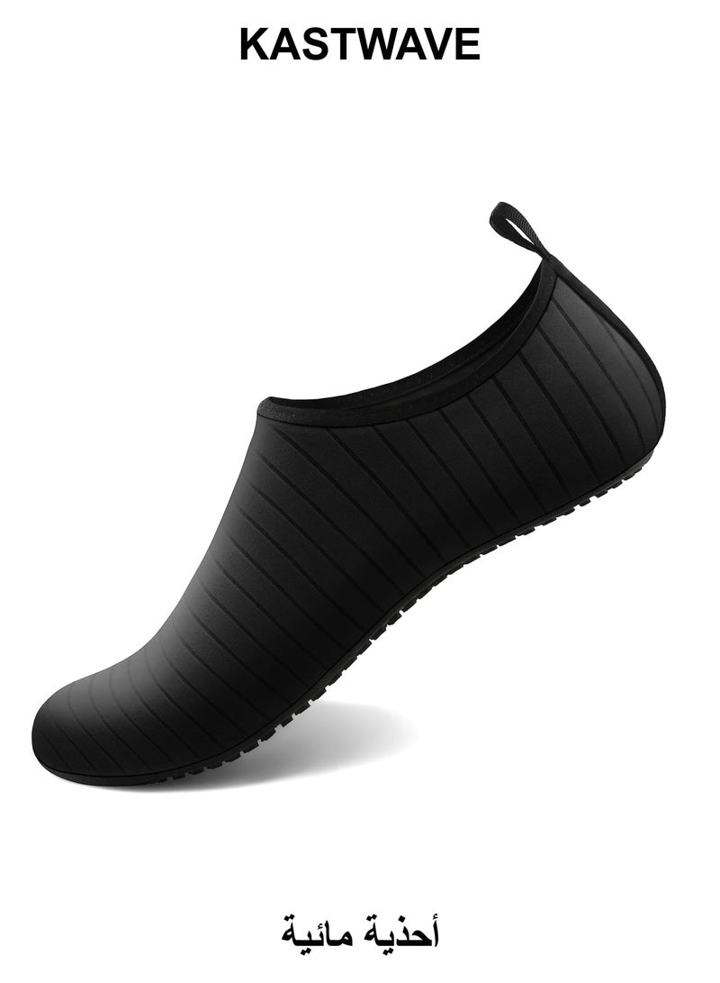 KASTWAVE Water Shoes for Women Men Quick-Dry Aqua Socks Swim Beach Barefoot Yoga Exercise Wear Sport Accessories for Swim Beach Pool Surf Exercis Black (Si ze: 9-10/42-43) - Image 1