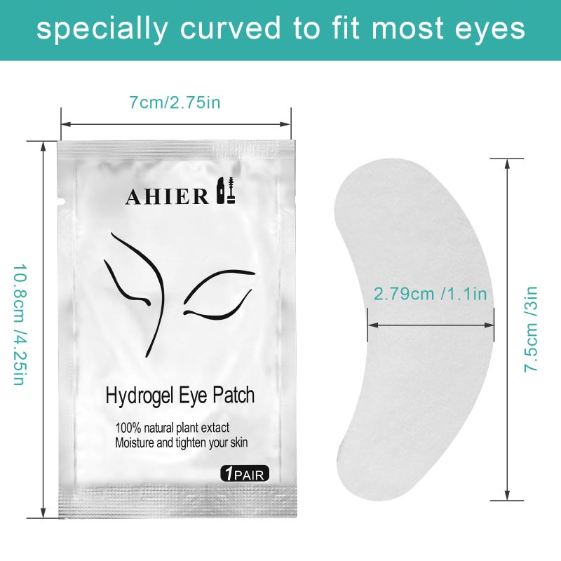 AHIER Eyepads Eyelash Extensions Lint Free, 100 Pairs Set Eye Pads for Lash Extensions, Hydrogel Eye Patch DIY False Eyelash Lash Extension Makeup Eye Gel Pad - Image 3
