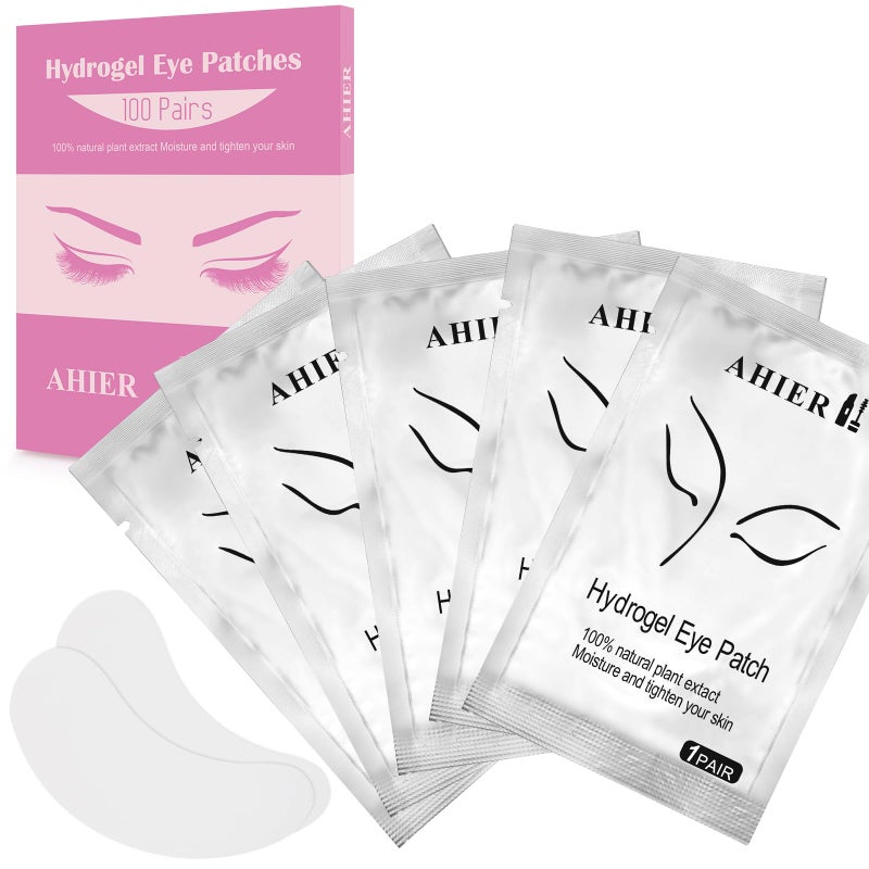 AHIER Eyepads Eyelash Extensions Lint Free, 100 Pairs Set Eye Pads for Lash Extensions, Hydrogel Eye Patch DIY False Eyelash Lash Extension Makeup Eye Gel Pad - Image 2