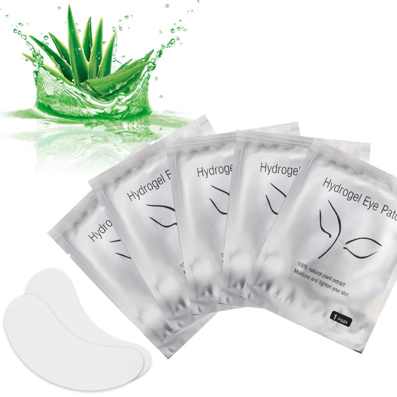 AHIER Eyepads Eyelash Extensions Lint Free, 100 Pairs Set Eye Pads for Lash Extensions, Hydrogel Eye Patch DIY False Eyelash Lash Extension Makeup Eye Gel Pad - Image 1