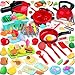 FunMission 134 Pcs Toy Kitchen Accessories Toddler Pretend Cooking Toys with BBQ Grill Pressure Cooker Kettle Pots Pans Kitchen Playset for Cutting Play Food Learning Gift for Girls Boys - Image 2