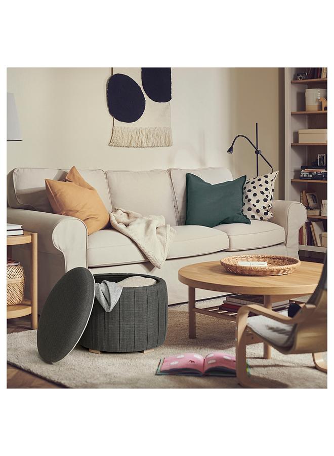 erorex Pouffe, With Storage/Kilanda Dark Grey - Image 3