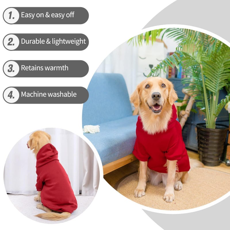BINGPET Dog Hoodie, Fleece Lined Fall Cold Winter Soft Warm Puppy Sweatshirt with Leash Hole, Dog Sweaters Outfit,Pullover Hoodie for Small Medium Large Dogs Cats - Image 4