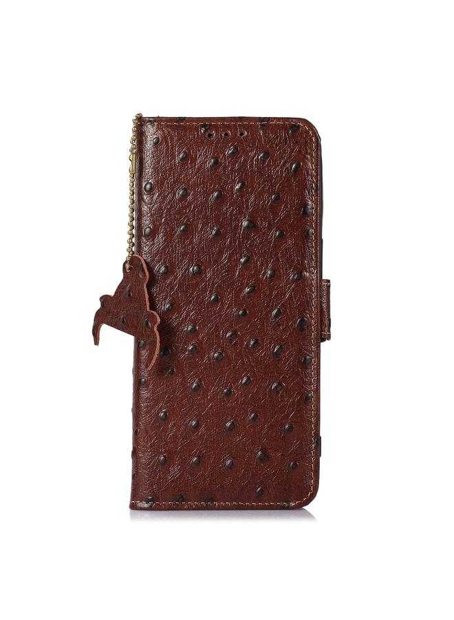 S-TOP Case For Honor X5 Plus Ostrich Pattern Genuine Leather RFID Phone Case - Image 2