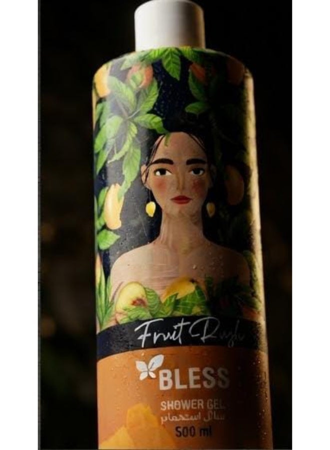 Bless Shower Gel Fruit Rush 500 ml + Lofa Multi-Color - Image 5