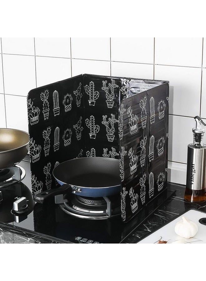 HuHa Gas Stove Aluminum Foil Oil Plate Kitchen Splash Guard High Temperature Oil Insulation Board(Black) - Image 3