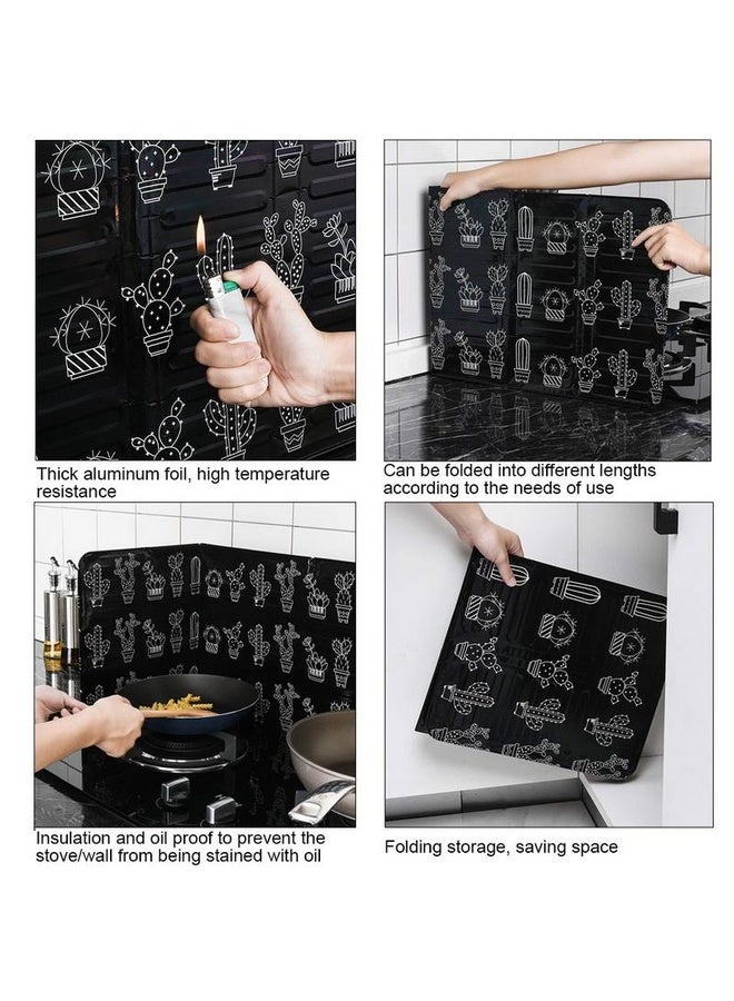 HuHa Gas Stove Aluminum Foil Oil Plate Kitchen Splash Guard High Temperature Oil Insulation Board(Black) - Image 5
