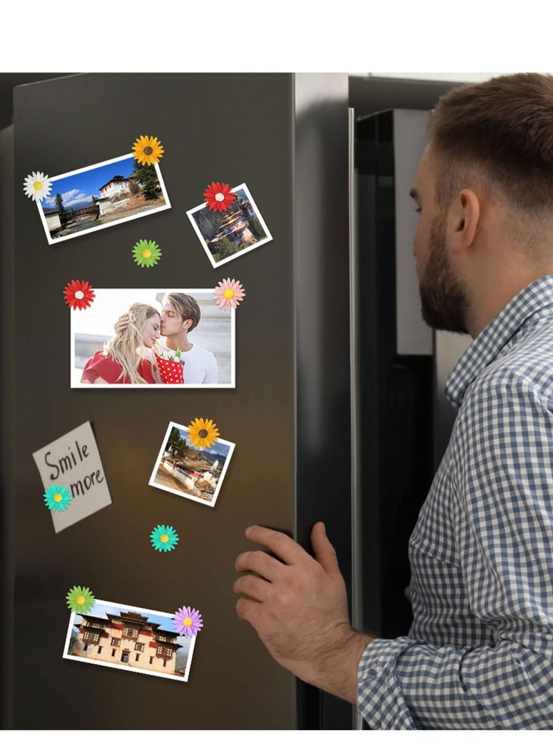 كابتن تيك Fridge Magnets 24 Pieces Flower Daisy Magnet Stickers Colorful Floral Magnets, Decorative for Office, Kitchen, Car, Whiteboard - Image 4