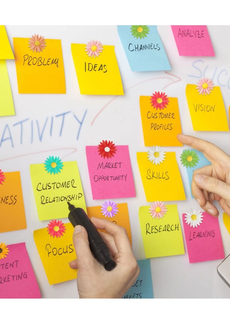 كابتن تيك Fridge Magnets 24 Pieces Flower Daisy Magnet Stickers Colorful Floral Magnets, Decorative for Office, Kitchen, Car, Whiteboard - Image 5