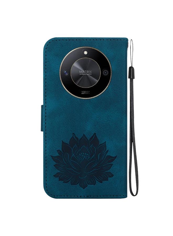 اس-توب جراب هاتف Honor X9b / Magic6 Lite من الجلد المنقوش بنقشة لوتس - Image 3