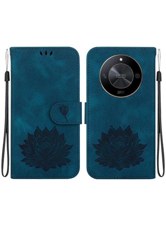 اس-توب جراب هاتف Honor X9b / Magic6 Lite من الجلد المنقوش بنقشة لوتس - Image 1