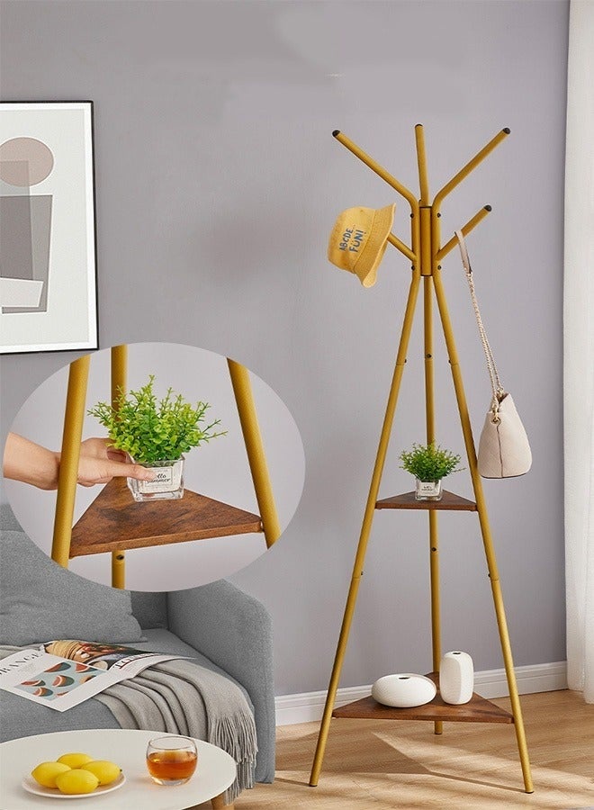 كيلا حامل ثلاثي القوائم بسيط من الفولاذ المقاوم للصدأ للمعطف والقبعة مثبت على الأرض لغرفة النوم وغرفة المعيشة - Image 5