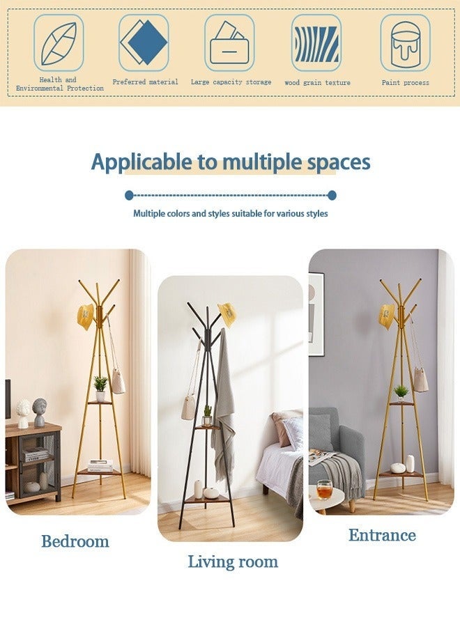 كيلا حامل ثلاثي القوائم بسيط من الفولاذ المقاوم للصدأ للمعطف والقبعة مثبت على الأرض لغرفة النوم وغرفة المعيشة - Image 3
