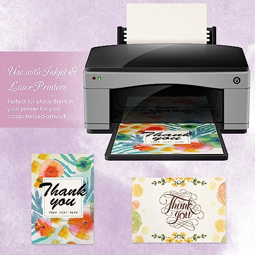 Geosar 200 Sheet Linen Cardstock Invitation Cardstock Heavyweight Printer Paper 92lb 250gsm Index Cards for Printer Cover Postcards Blank Flash Note Greeting (Beige) - Image 3