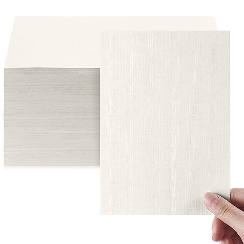 Geosar 200 Sheet Linen Cardstock Invitation Cardstock Heavyweight Printer Paper 92lb 250gsm Index Cards for Printer Cover Postcards Blank Flash Note Greeting (Beige) - Image 1