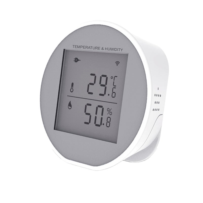 Smart WiFi Temperature Humidity Monitor - White LCD Screen Remote Real-Time Monitoring - Smart Alert Scenarios for Wine Cellars, Greenhouses, Basements - Image 1