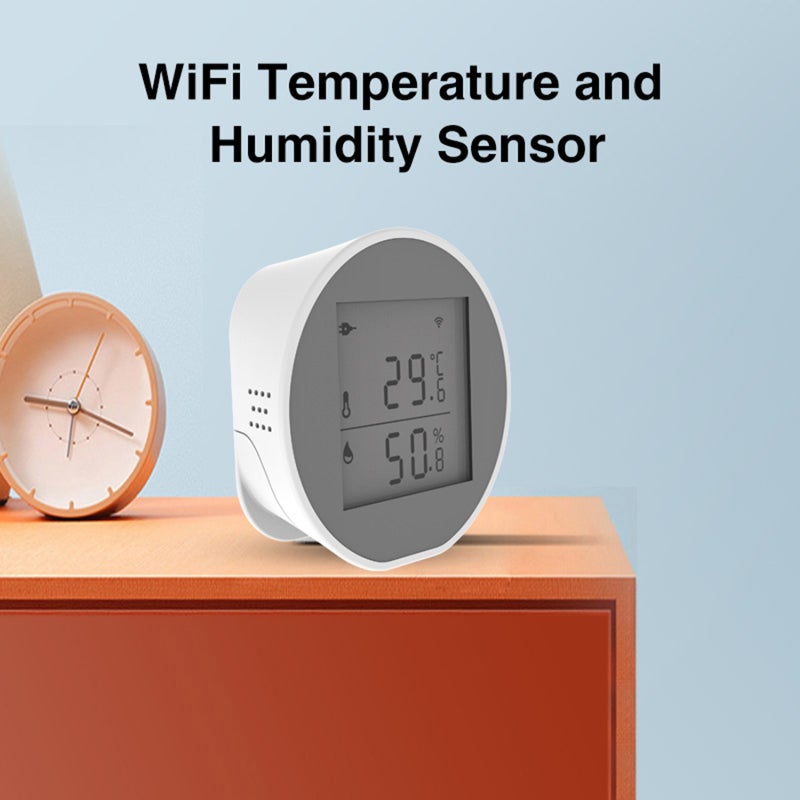 Smart WiFi Temperature Humidity Monitor - White LCD Screen Remote Real-Time Monitoring - Smart Alert Scenarios for Wine Cellars, Greenhouses, Basements - Image 2