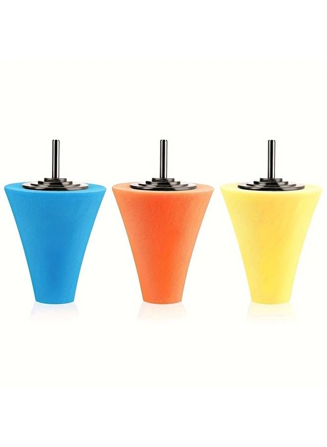 3pcs Polishing Cone Sponge Buffing For Automotive Car Wheel Hub Metal Polish Ball - Image 1