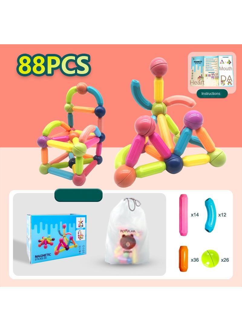general 88-Piece Magnetic Toy Set Multicolor For Making Different Shapes 3+ Years Age Group - Image 1