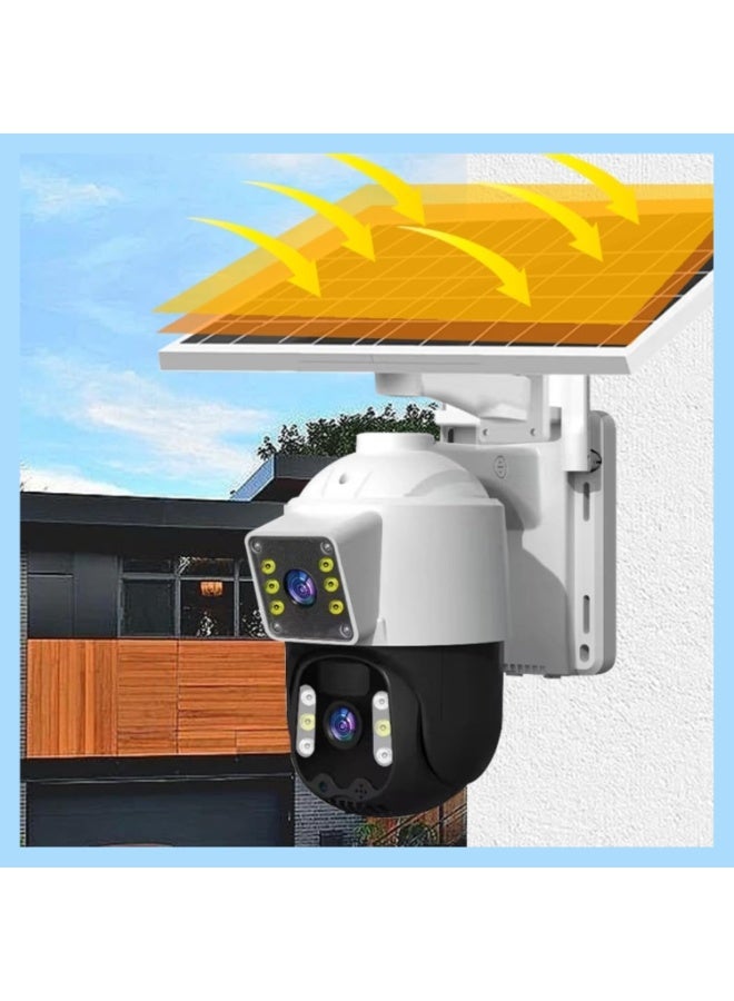 ELTRAZONE 6MP Dual Lens Outdoor CCTV WiFi Security Camera with Solar Power, 355° Rotation, V380 Pro App, Full-Color Night Vision, PIR Motion & Human Detection, 2-Way Audio, 64GB SD Card – 1 Piece - Image 4