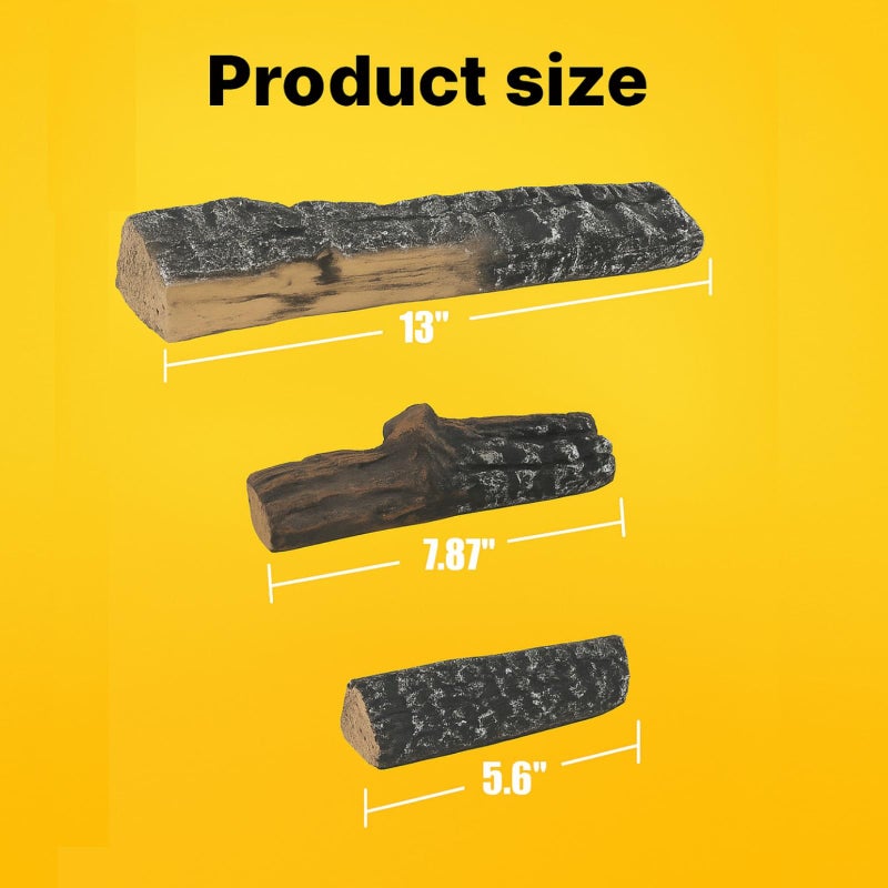 LemonRoad 15 Pcs Small Faux Logs Decorative Heat Resistant Fake Logs Wood Realistic Stackable Ceramic Branches for Indoor Outdoor - Image 4